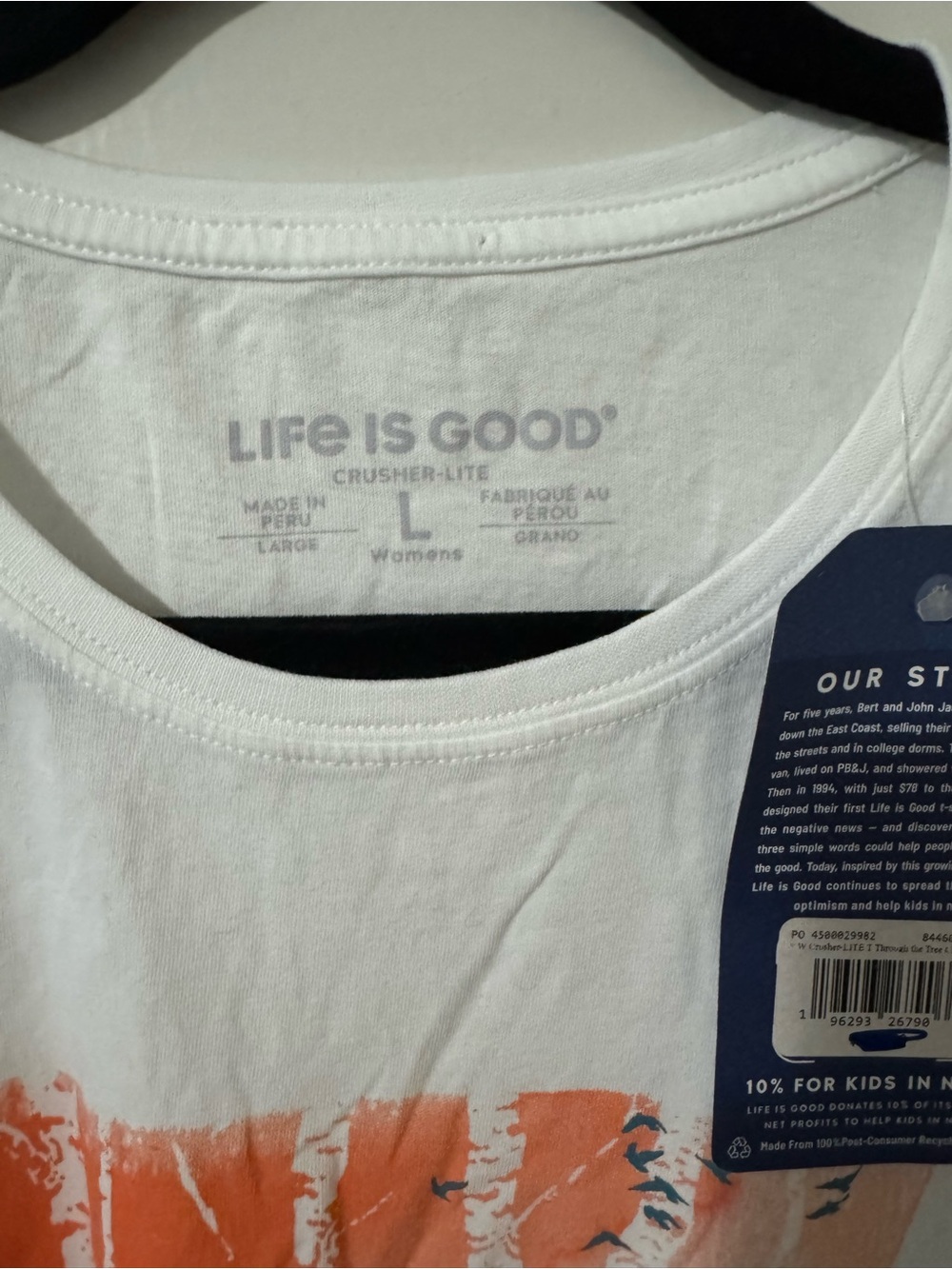 Life is Good White Graphic Tee with Sunset Print - Picture 2 of 7